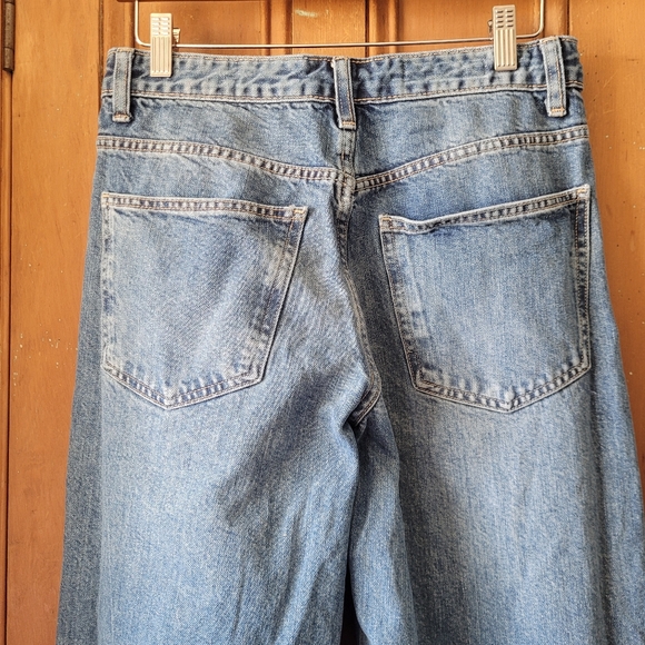 Zara High Waist Wide Leg Jeans Blue Size 4 - Picture 7 of 15
